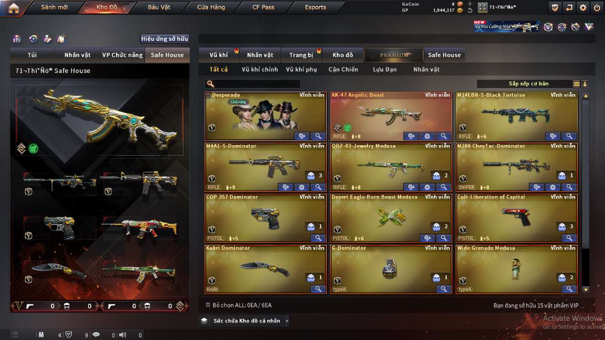 shop acc cf uy tin gia re